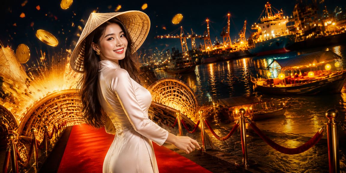 Cảnh thành phố Hải Phòng về đêm với người dùng thực hiện giao dịch thanh toán trực tuyến